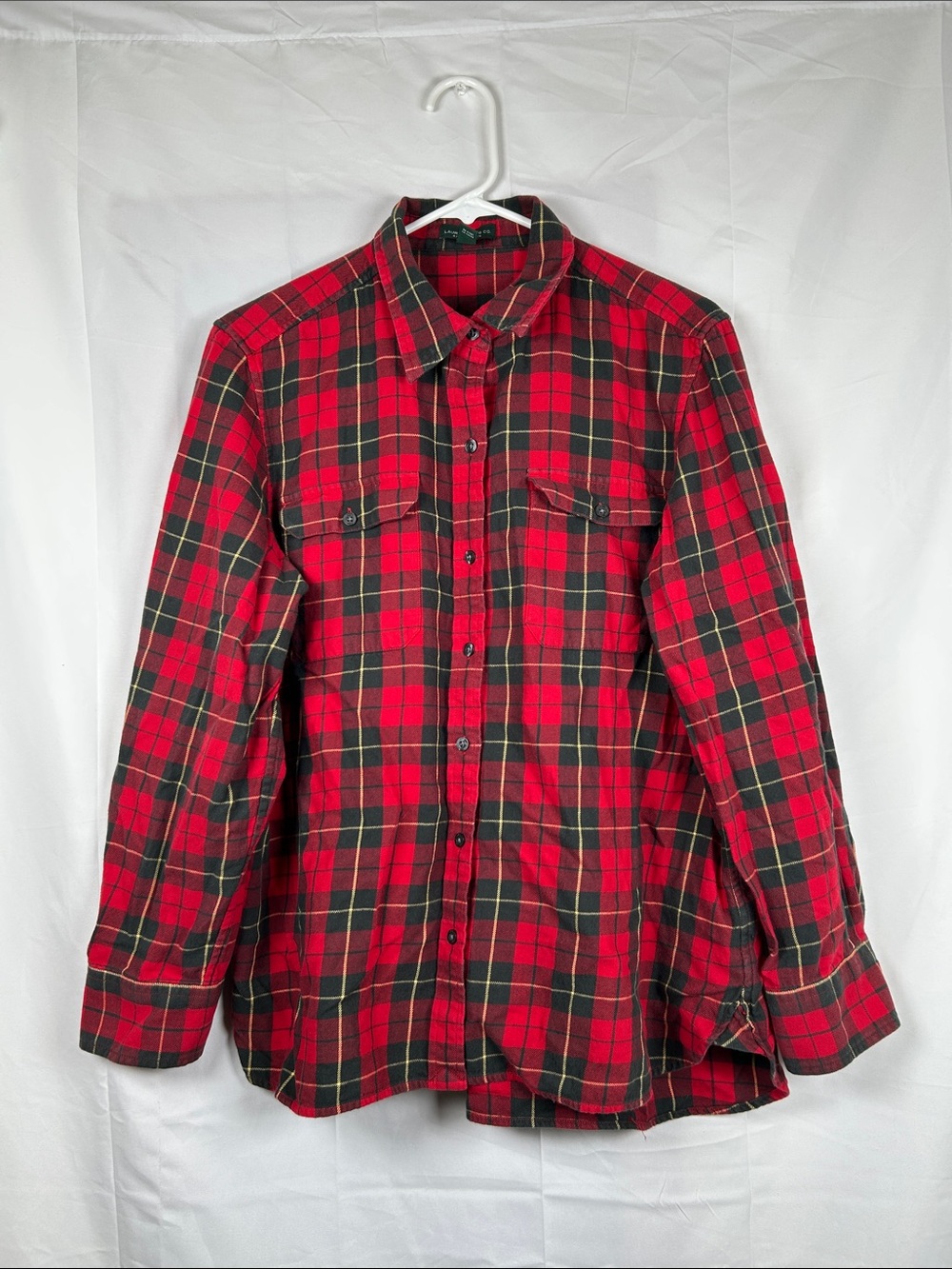 Lauren Ralph Lauren Plaid Flannel Button Shirt Women’s Size XL Relaxed Fit